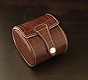 Single Watch Travel/Storage Case - Dark Brown Alligator Grain
