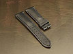 Breitling Style Black Leather Strap with Black Stitch