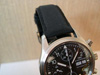 IWC Style Black Rubber Texture (Kevlar Look) with White Stitch