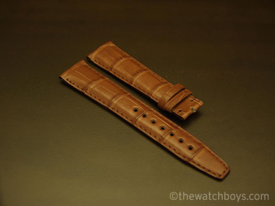 IWC Style Genuine Honey Alligator Strap with Matching Stitch - Click Image to Close