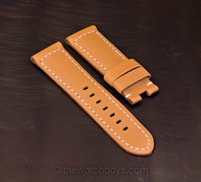 Ultrasoft Tan with White Stitch for Tang Buckle - Click Image to Close