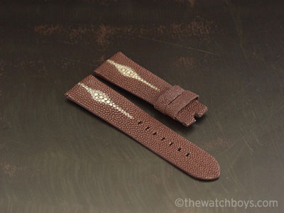 Dark Brown Stingray for Tang Buckle - Click Image to Close