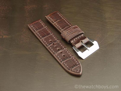 Vintage Medium Brown Alligator with Matching Stitch - Click Image to Close