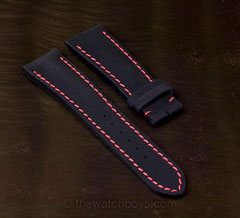 Breitling Style Rubber Texture (Kevlar Look) with Red Stitch