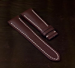 Breitling Style Brown Leather Strap with White Stitch
