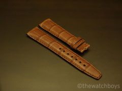 IWC Style Genuine Honey Alligator strap with Matching Stitch
