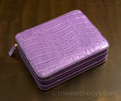 Quattro Watch Travel/Storage Case - Light Purple Alligator Grain
