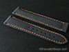 Omega Style Black Rubber Texture with Orange Stitch