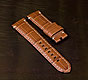 Honey Alligator with White Stitch for Tang Buckle