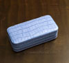 Double Watch Travel/Storage Case - Light Blue Alligator Grain