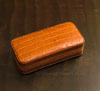 Double Watch Travel/Storage Case - Honey Alligator Grain