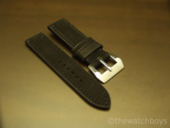 Vintage Black Soft Nubuck Leather with Black Stitch