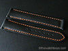 Omega Style Black Water Resistant Leather with Orange Stitch